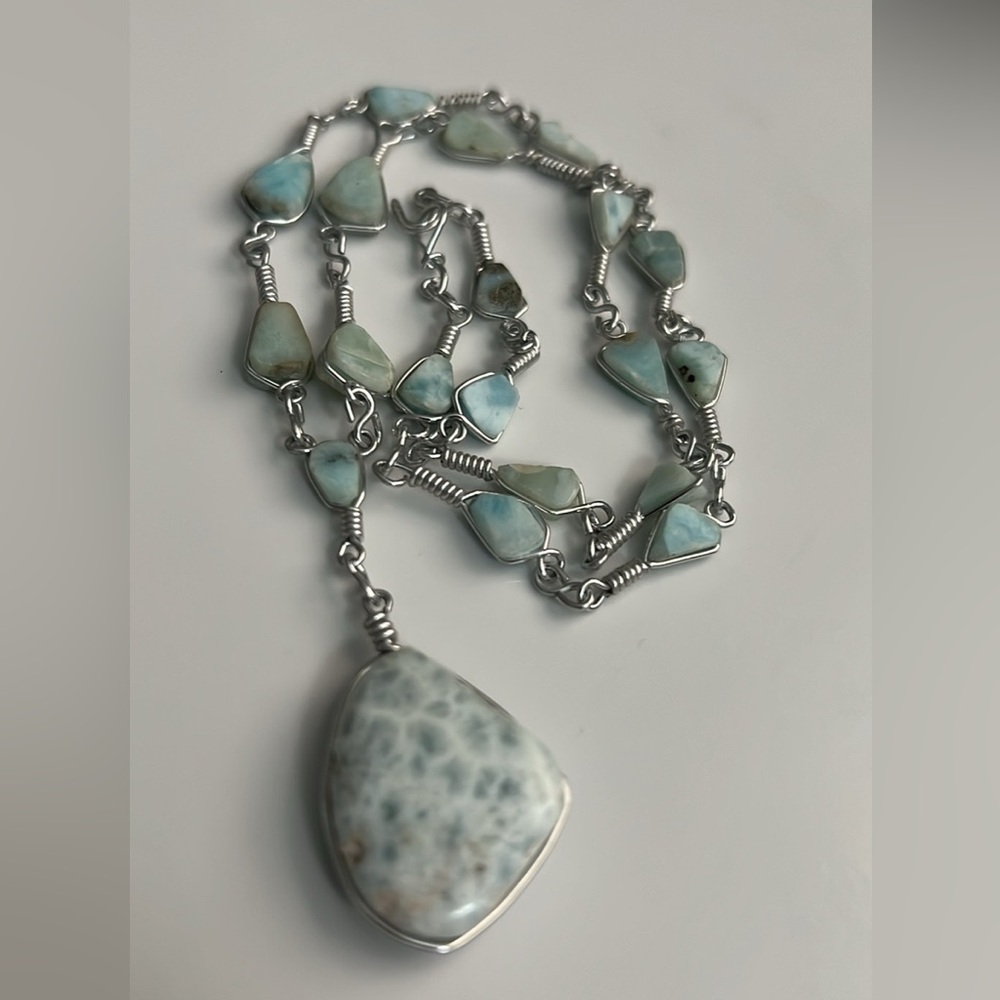 Larimar Necklace 10.5”